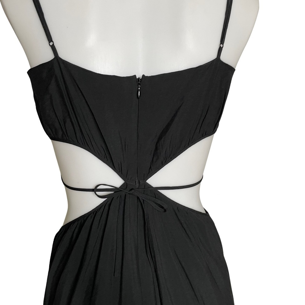 JONATHAN SIMKHAI Amora Strap Detail Maxi Dress Sz M Black - Picture 13 of 14